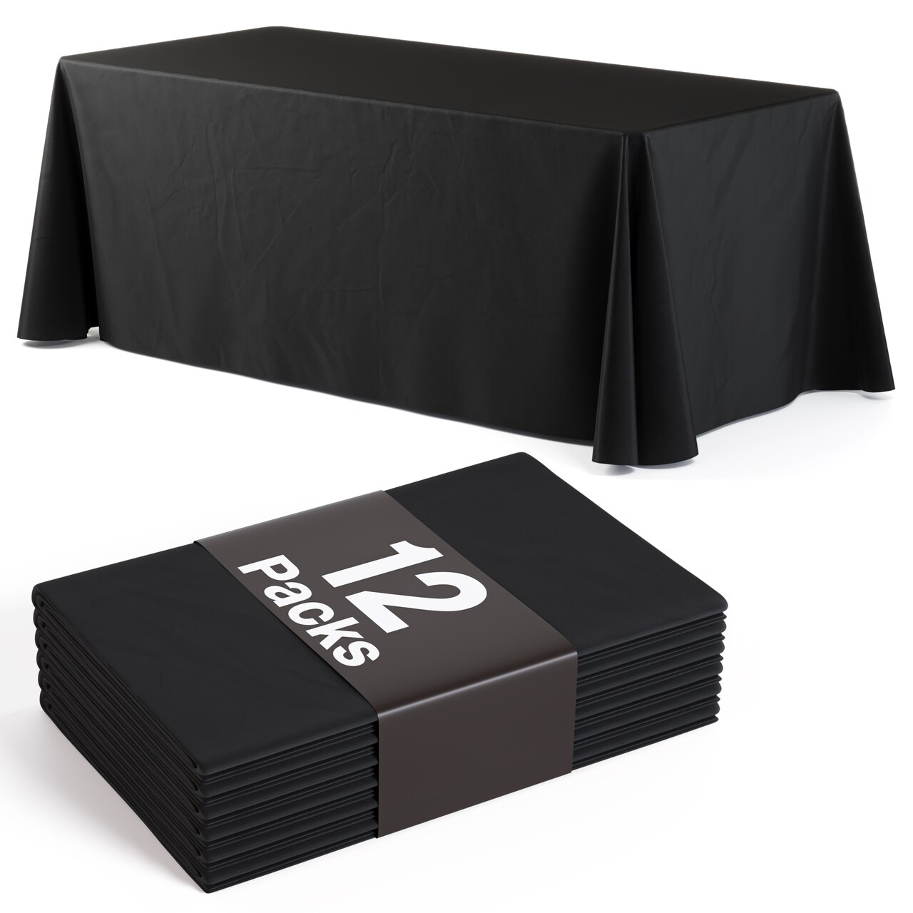 Bulk Pack Plastic Table Cloth - 70"x 120 Inch Rectangle Disposable Tablecloth for Parties - Rectangle Tablecloth - Disposable Table Cloths for Parties-Exquisite Party Solids
